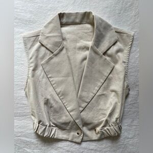 ❌NWOT Commense Cropped Linen Blend Vest